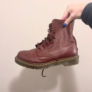 Womens Maroon Doc Martens Boots